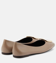 Tory Burch Georgia logo leather ballet flats