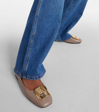Tory Burch Georgia logo leather ballet flats