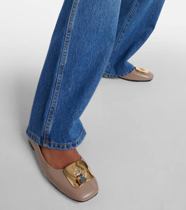 Tory Burch Georgia logo leather ballet flats