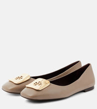 Tory Burch Georgia logo leather ballet flats