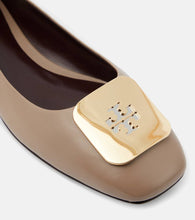 Tory Burch Georgia logo leather ballet flats