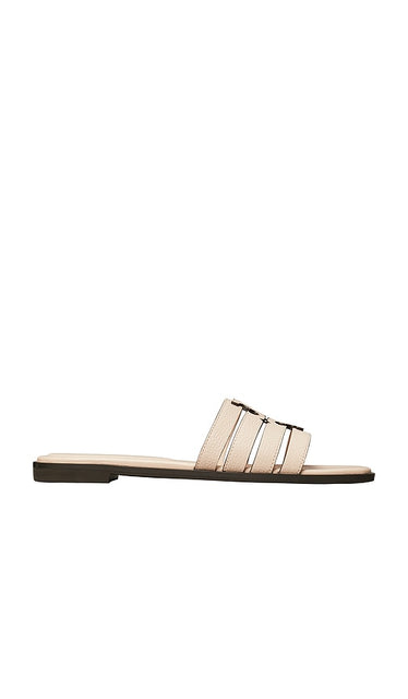 Tory Burch Ines Cage Slide in Nude | Soft Pink Flat Slides for Women