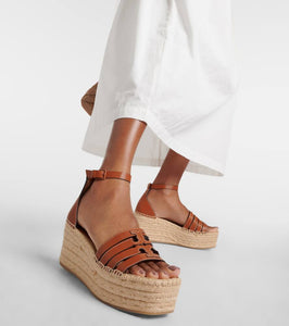 Tory Burch Ines leather espadrille wedges