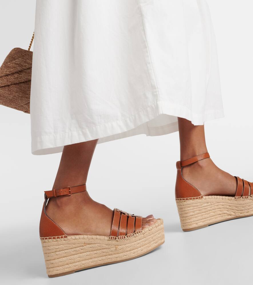 Tory Burch Ines leather espadrille wedges