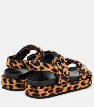 Tory Burch Kira leopard-print calf hair platform sandals