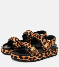 Tory Burch Kira leopard-print calf hair platform sandals