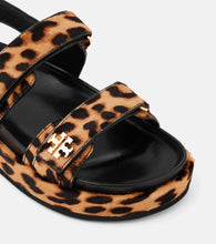Tory Burch Kira leopard-print calf hair platform sandals