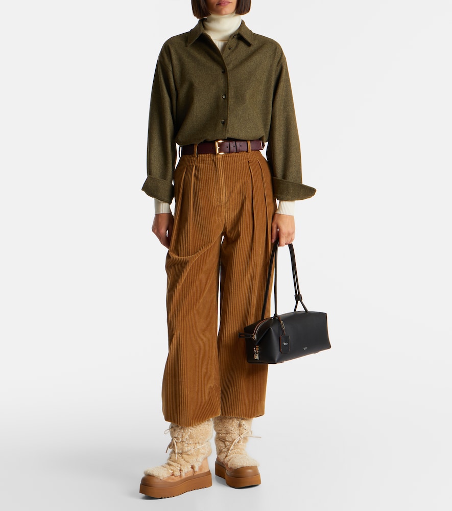 Tory Burch Mellow shearling and suede lace-up boots