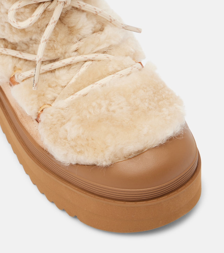 Tory Burch Mellow shearling and suede lace-up boots