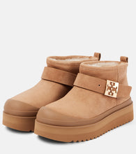 Tory Burch Mellow shearling-lined suede platform ankle boots