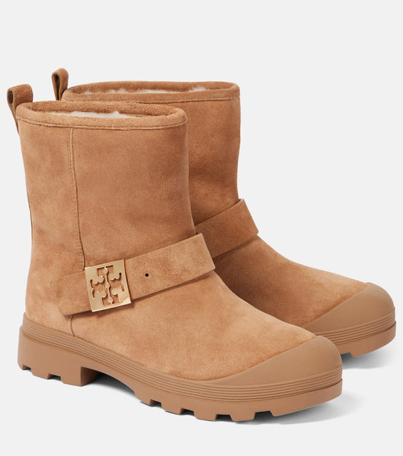 Tory Burch Mellow shearling-lined suede platform ankle boots