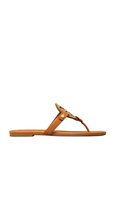 Tory Burch Miller Flat in Brown | Vintage Vachetta Flat Sandals for Women