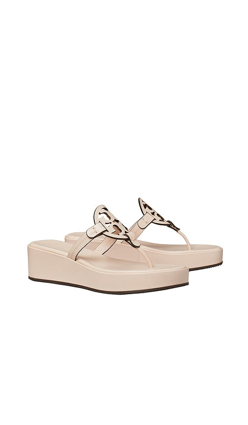 Tory Burch Miller Wedge Sandal 25mm in Nude