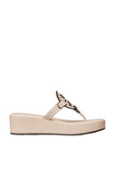 Tory Burch Miller Wedge Sandal 25mm in Nude | Soft Pink Wedge Sandals for Women
