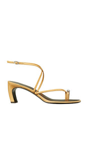 Tory Burch Pierced Strappy Heel Sandal in Beige | Cantucci & Silver Strappy Sandals for Women