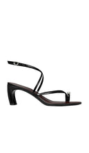 Tory Burch Pierced Strappy Heel Sandal in Black | Perfect Black & Silver Strappy Heels for Women