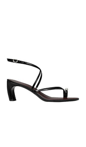 Tory Burch Pierced Strappy Heel Sandal in Black | Perfect Black & Silver Strappy Heels for Women