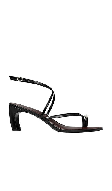 Tory Burch Pierced Strappy Heel Sandal in Black | Perfect Black & Silver Strappy Heels for Women