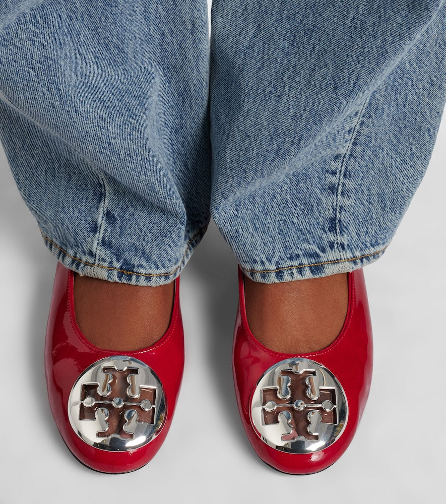 Tory Burch Reva embellished patent leather ballet flats