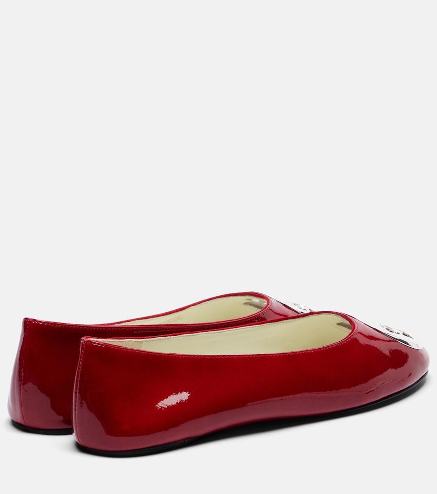 Tory Burch Reva embellished patent leather ballet flats