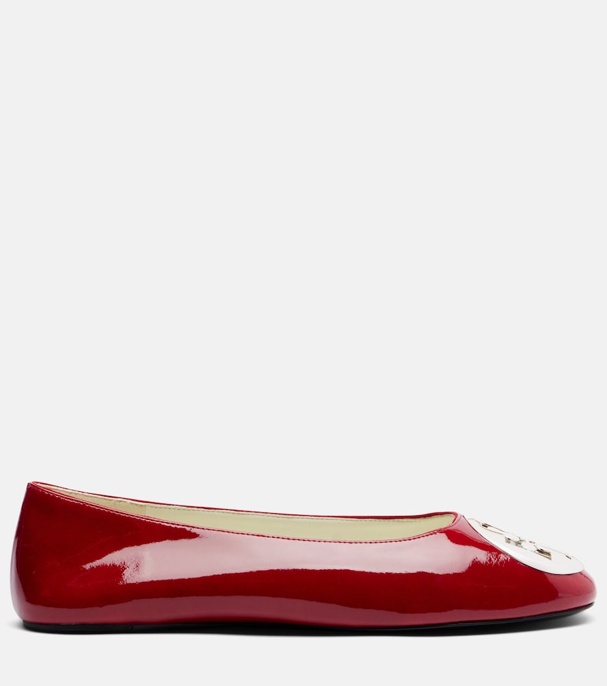 Tory Burch Reva embellished patent leather ballet flats