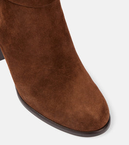 Tory Burch T Lock suede ankle boots