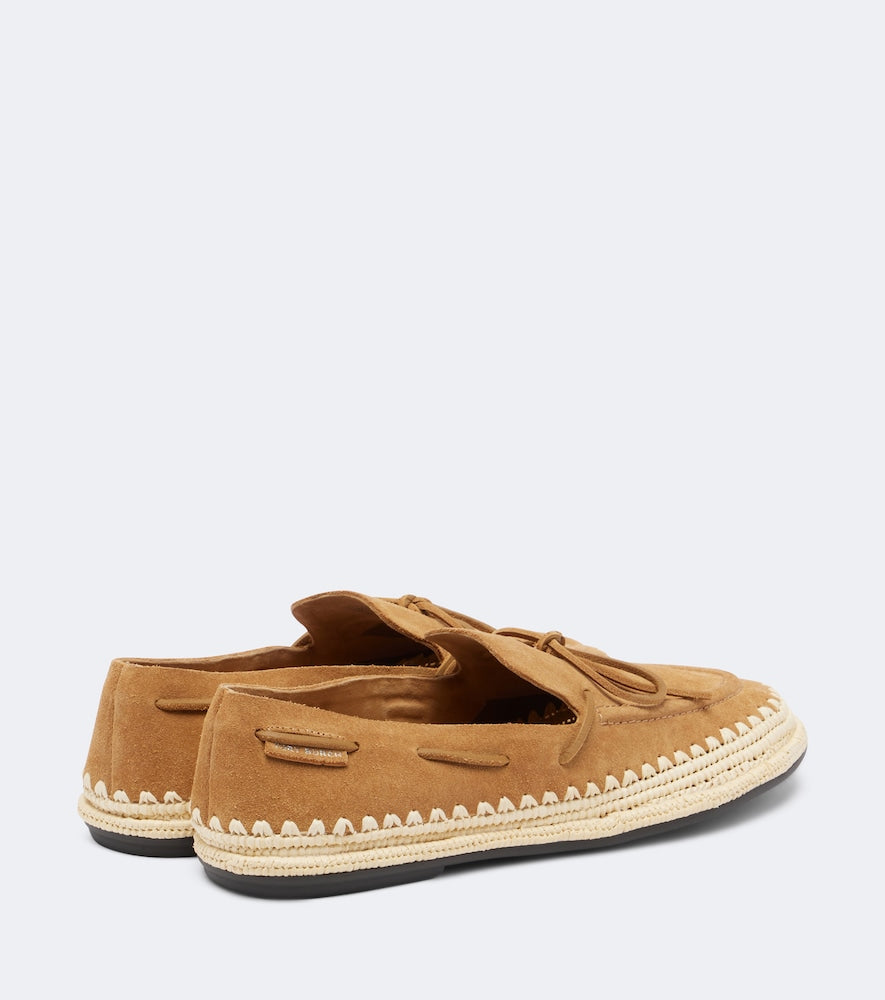 Tory Burch The Raffia Boaty suede espadrilles