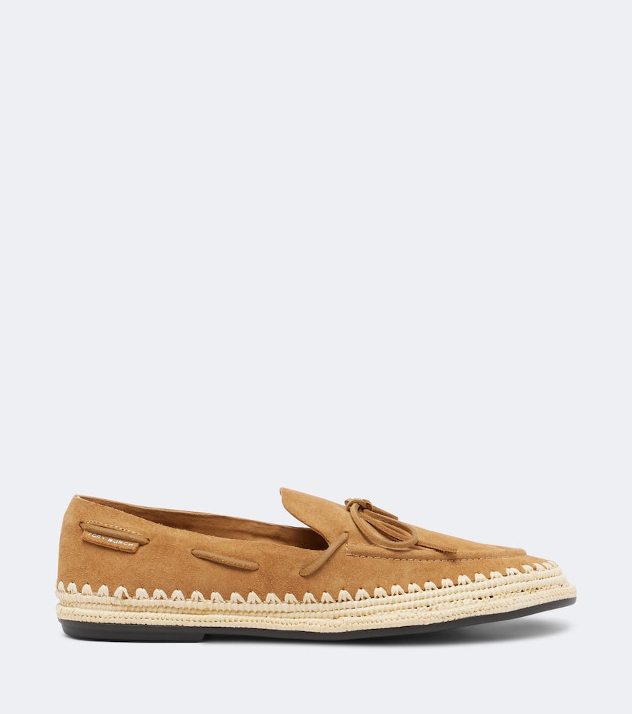 Tory Burch The Raffia Boaty suede espadrilles