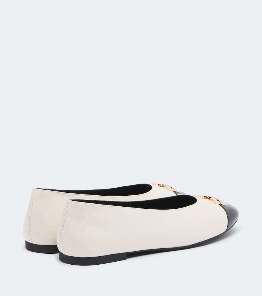 Tory Burch Charlie leather ballet flats (Beige) - Ballerina Flats