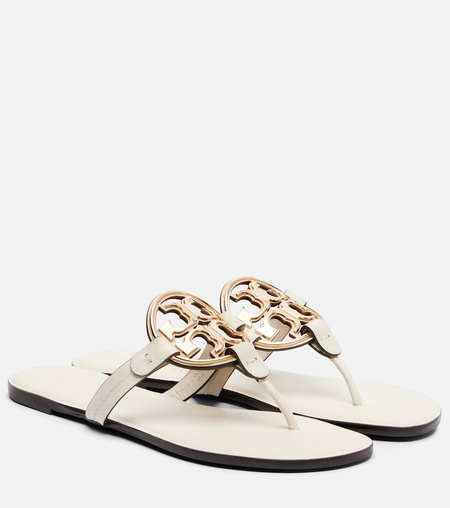White Tory Burch Miller leather thong sandals - Flat Sandals