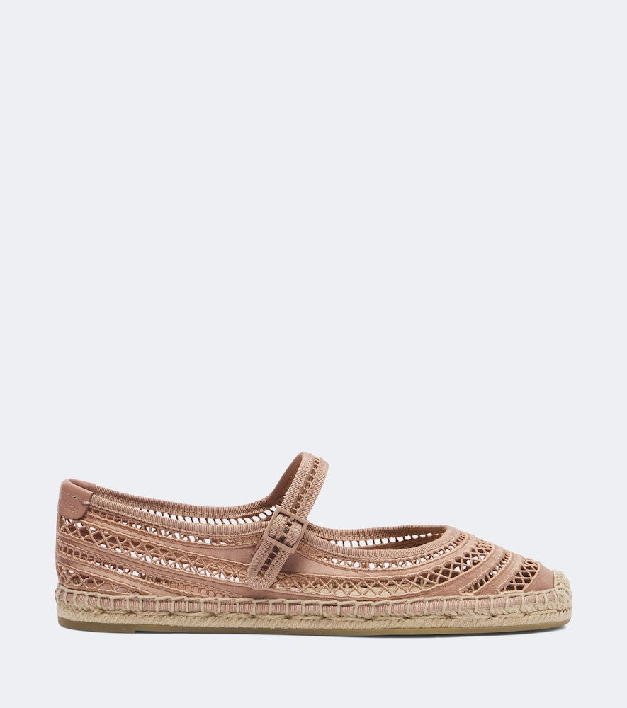 Pink Tory Burch Open Weave Mary Jane satin espadrilles - Flat Espadrilles