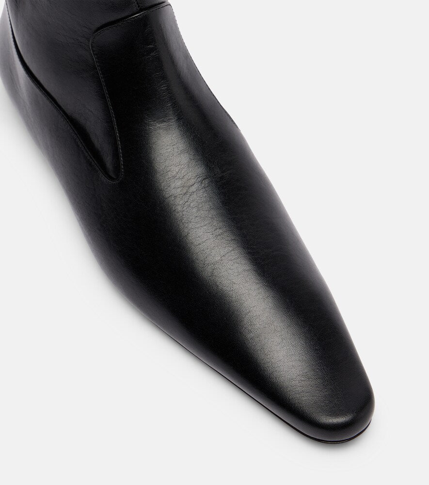 Tory Burch Twisted leather knee-high boots - Black Flat Boots