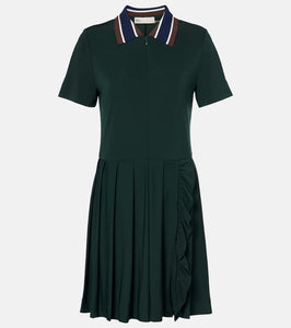 Tory Sport Pleated zip-up tennis dress