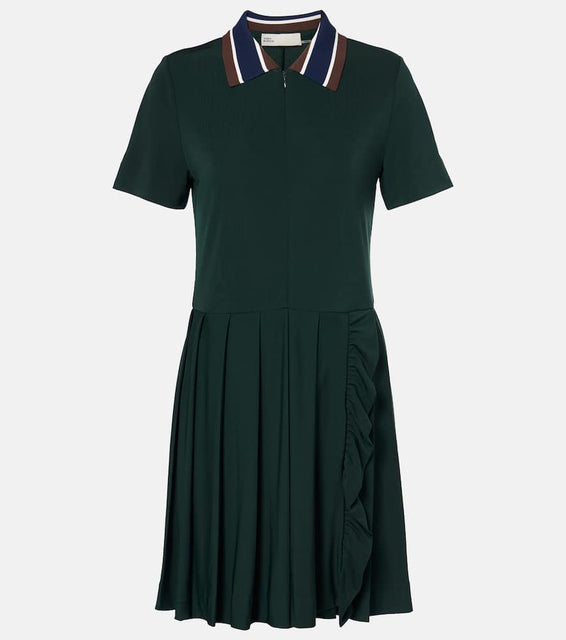 Tory Sport Pleated zip-up tennis dress