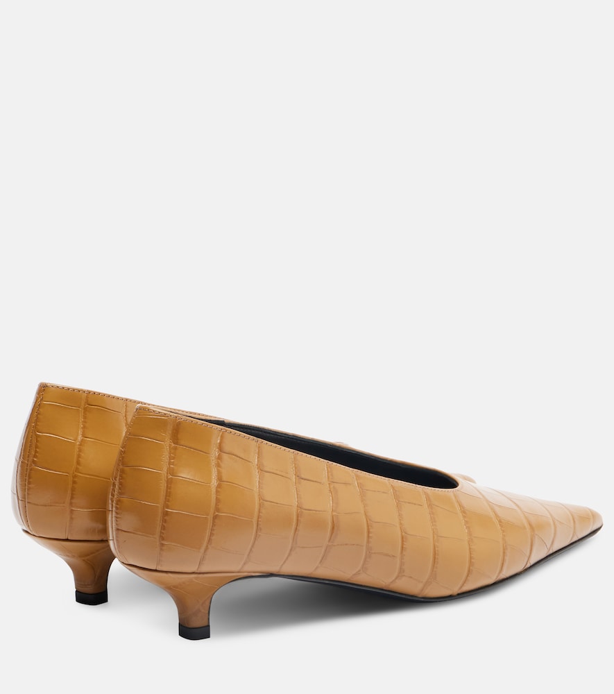 Toteme 35 Croc-effect leather pumps