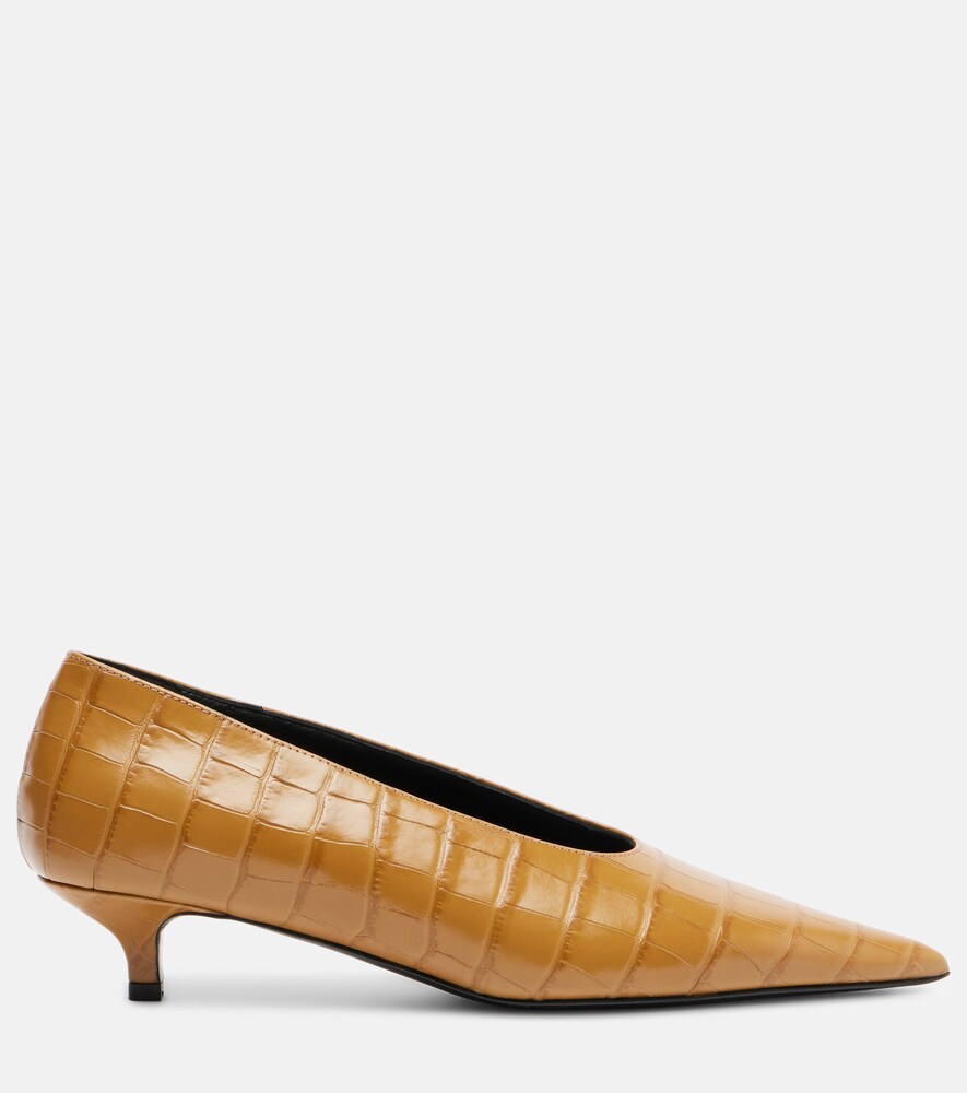 Toteme 35 Croc-effect leather pumps