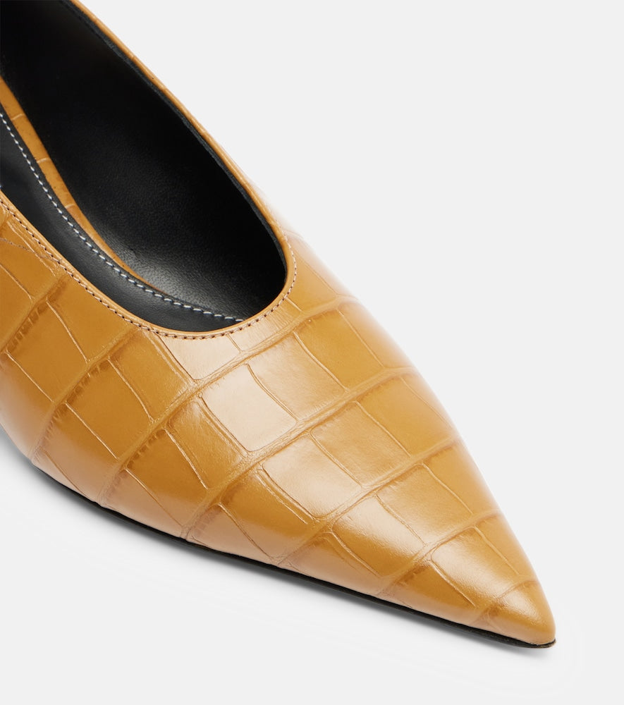 Toteme 35 Croc-effect leather pumps