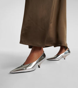 Toteme 55 mirrored leather pumps