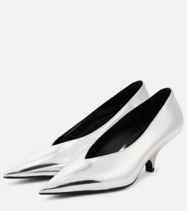 Toteme 55 mirrored leather pumps