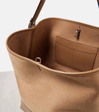 Toteme Belted leather-trimmed wool tote bag