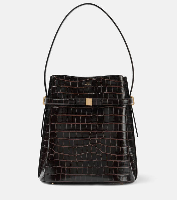 Toteme Croc-effect leather bucket bag. Shop Toteme Bucket Bags for women now.