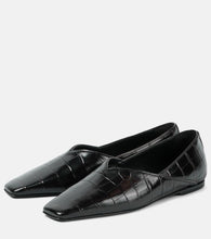 Toteme Croc-effect leather flats