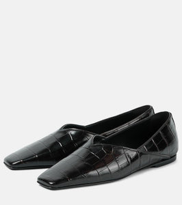 Toteme Croc-effect leather flats