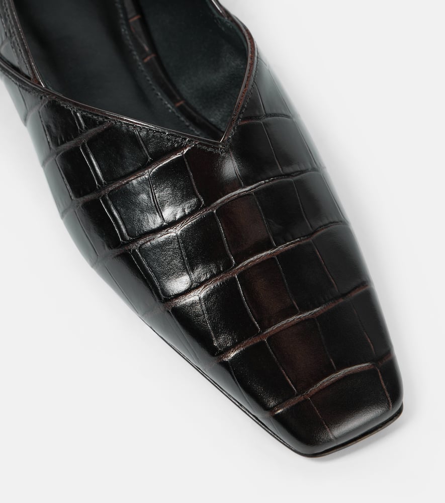 Toteme Croc-effect leather flats