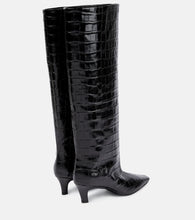 Toteme Croc-effect leather knee-high boots