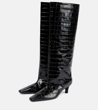 Toteme Croc-effect leather knee-high boots
