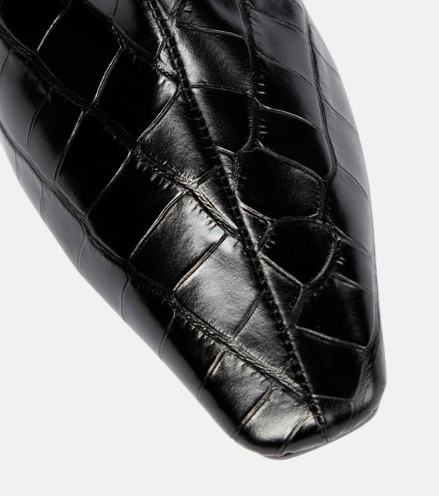 Toteme Croc-effect leather knee-high boots