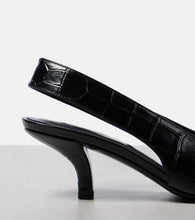 Toteme Croc-effect leather slingback pumps