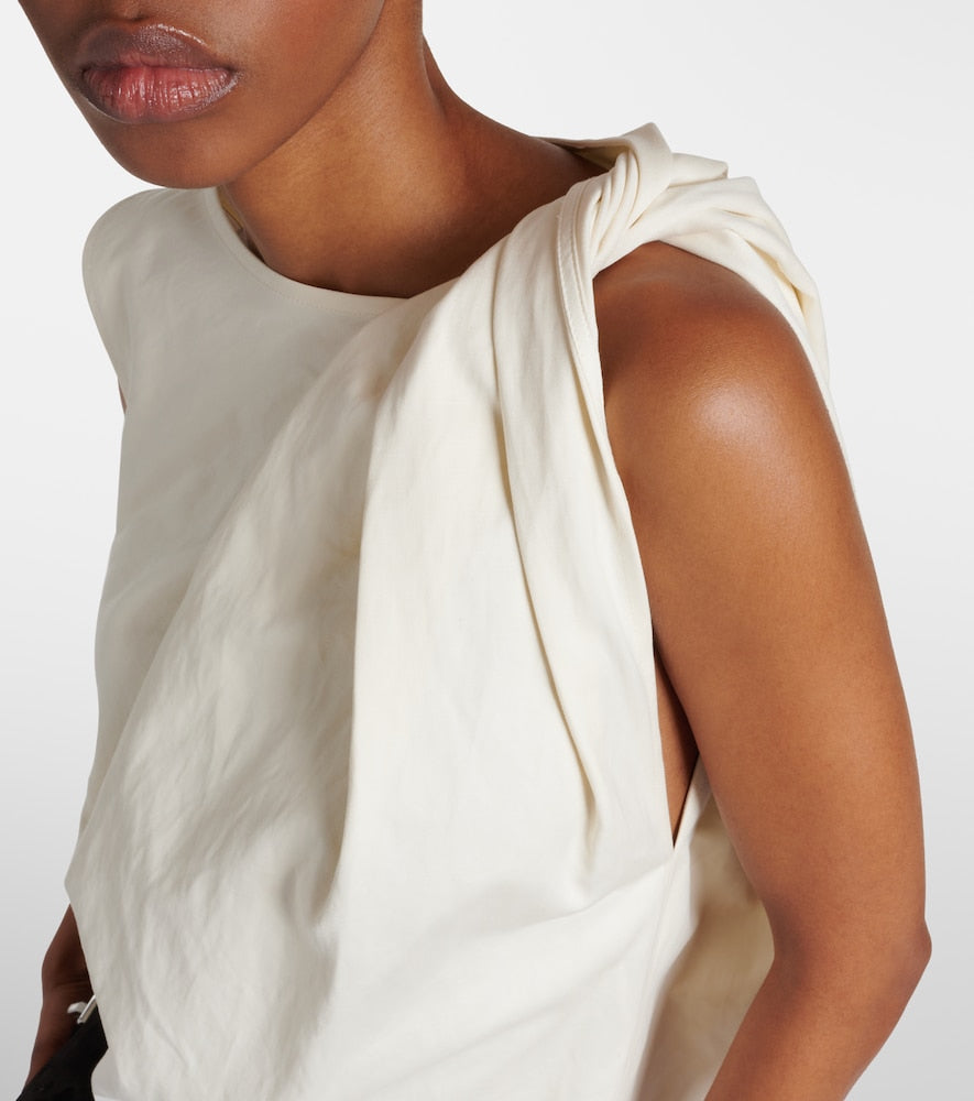 Toteme Draped cotton and linen minidress