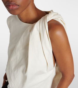 Toteme Draped cotton and linen minidress